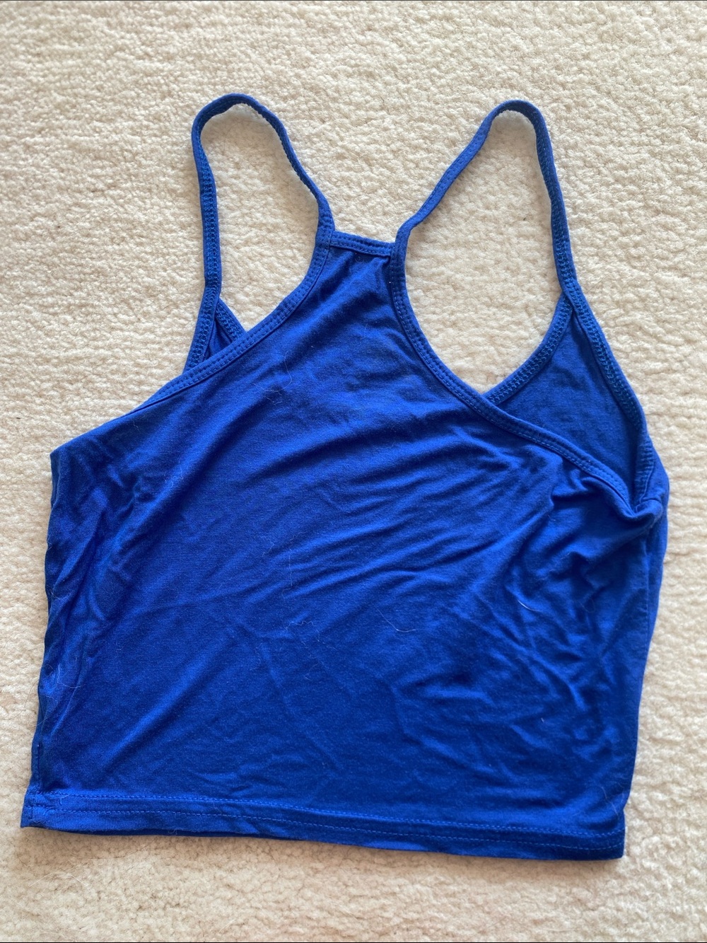 Royal Blue Racerback Crop Tank Top - Picture 2 of 2
